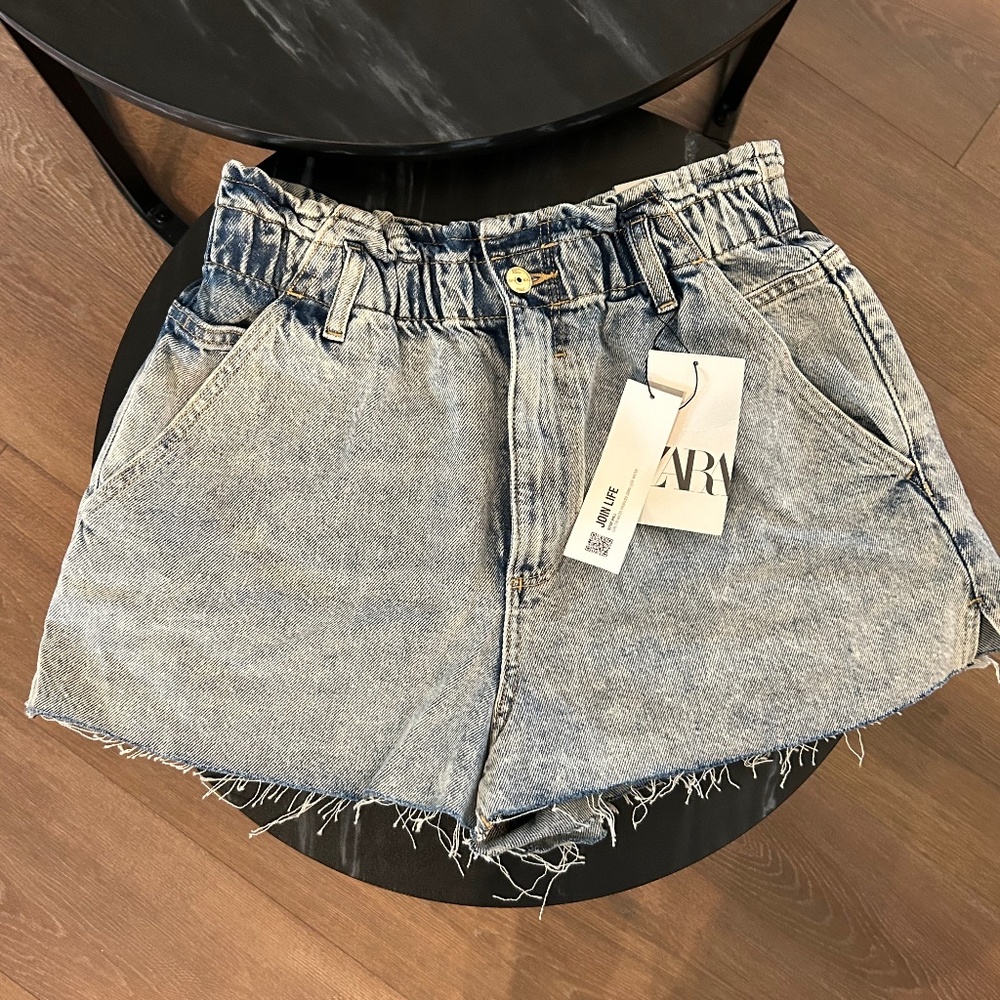 Denim wash shorts